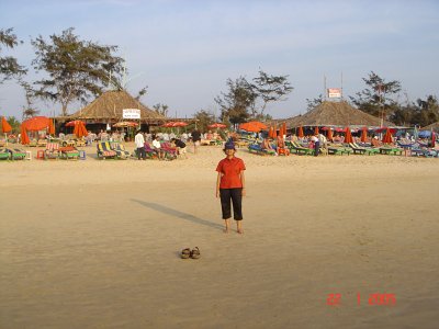Anusha at the Calangute beach in Goa